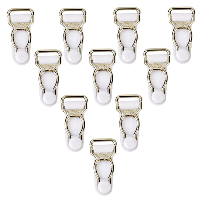 10 Pieces Men's Garter Belt Clips Hooks Grips White