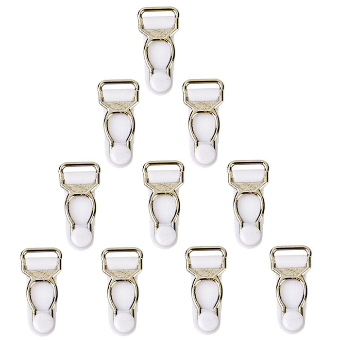 10 Pieces Men's Garter Belt Clips Hooks Grips White