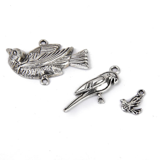 Crofta 100 Pieces Vintage Assorted Birds Pendant Charm DIY Making Jewelry Findings Crafts