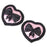 Women's Reuseable Heart Bowknot Nipple Covers Breast Stickers Pink and Black