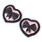 Women's Reuseable Heart Bowknot Nipple Covers Breast Stickers Pink and Black