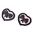 Women's Reuseable Heart Bowknot Nipple Covers Breast Stickers Pink and Black