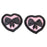 Women's Reuseable Heart Bowknot Nipple Covers Breast Stickers Pink and Black