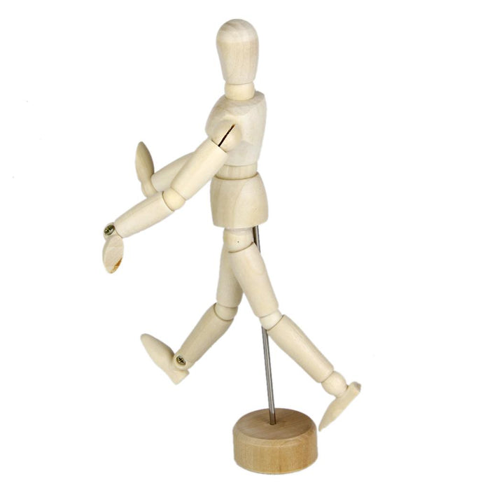 Wooden Body Artist Model Movable Figure Articulated Jointed Stand 5.51"