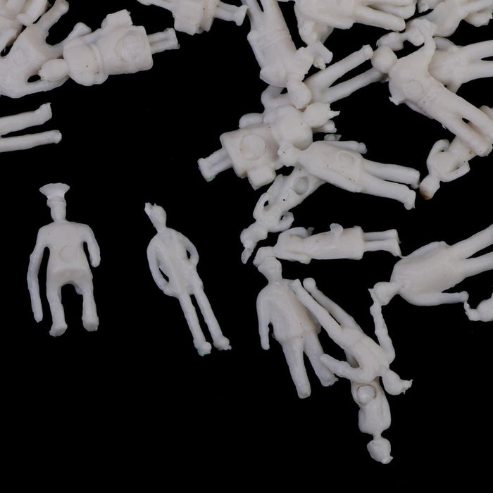 White Model Train People Figures 1:150 Scale 100pcs