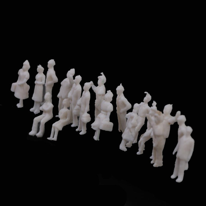 White Model Train People Figures 1:150 Scale 100pcs