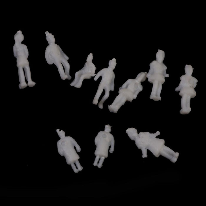 White Model Train People Figures 1:200 Scale 100pcs