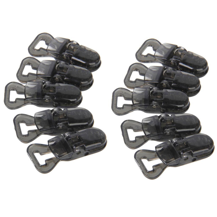 Universal ABS Clip-on Clamps Teeth Clip Nip for Cloth Toy File S 10PCS Black