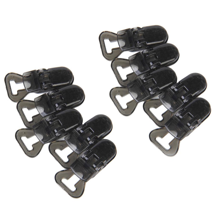 Universal ABS Clip-on Clamps Teeth Clip Nip for Cloth Toy File S 10PCS Black