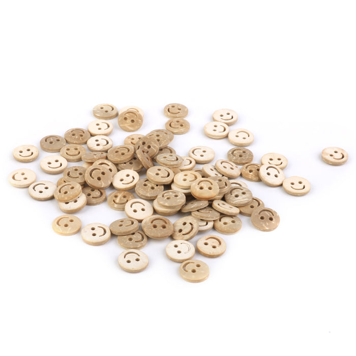 13mm Kids Children Smile Buttons for Sewing DIY Craft 100pcs Burlywood