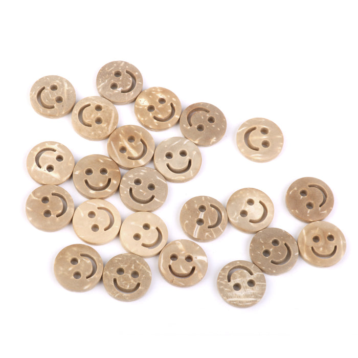 13mm Kids Children Smile Buttons for Sewing DIY Craft 100pcs Burlywood