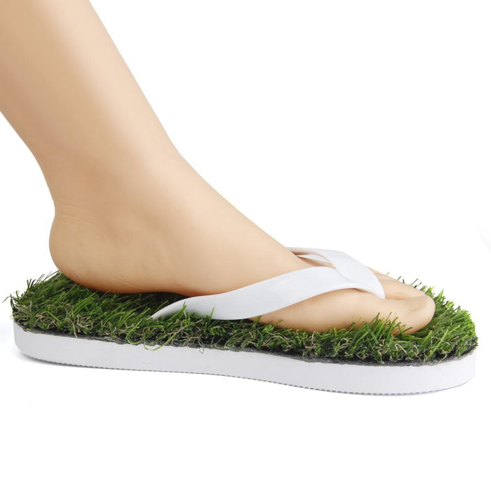 Summer Cool Slippers Artificial Lawn Flats Flip Flops Sandals Shoes Size 43