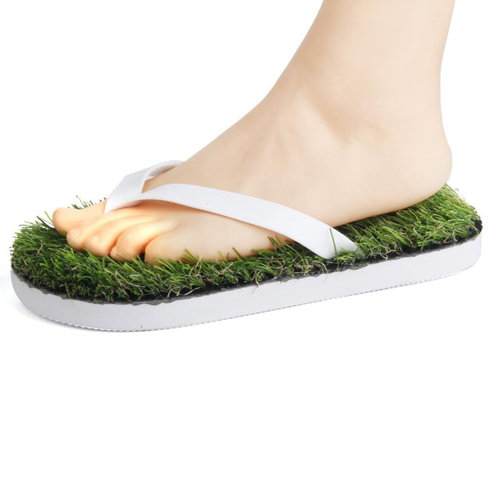 Summer Cool Slippers Artificial Lawn Flats Flip Flops Sandals Shoes Size 43