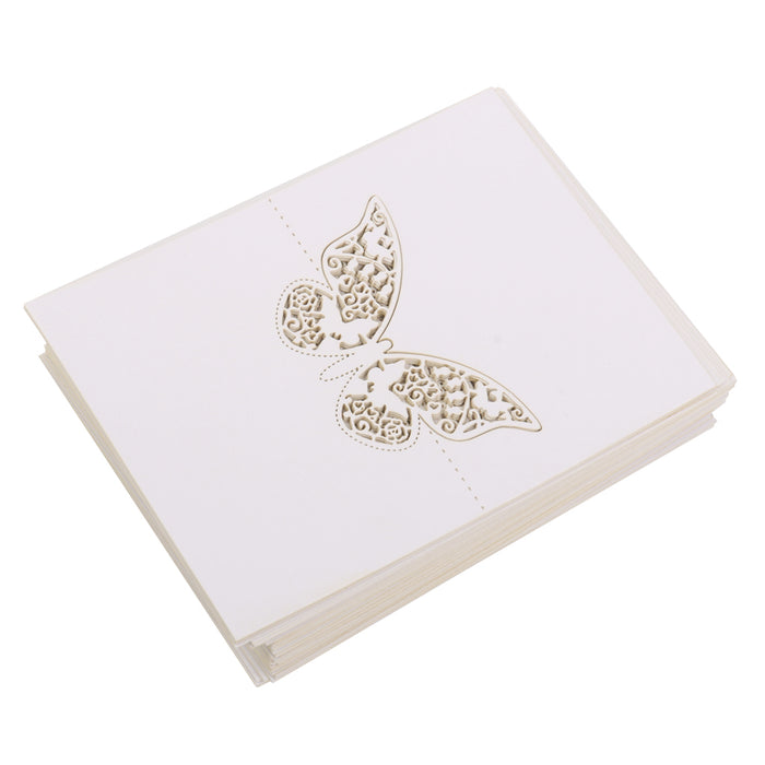 Butterfly Wedding Birthday Table Decoration Place Name Cards 50pcs White