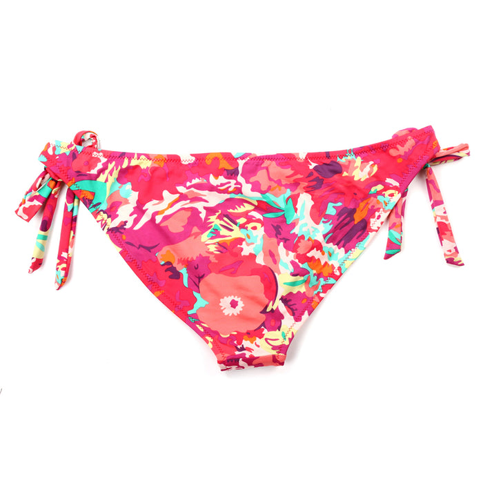 Crofta Women Girls Ladies Elastic Adjustable Halter Straps Floral Bikini Swimsuit Swimwear M Red