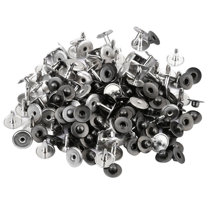 100 Sets Rivets Fasteners Studs Button Sewing Jeans Gray