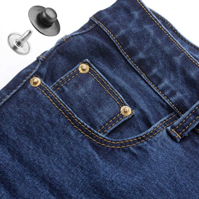 100 Sets Rivets Fasteners Studs Button Sewing Jeans Gray