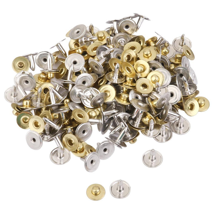 100 Sets Rivets Fasteners Studs Button Sewing Jeans Golden