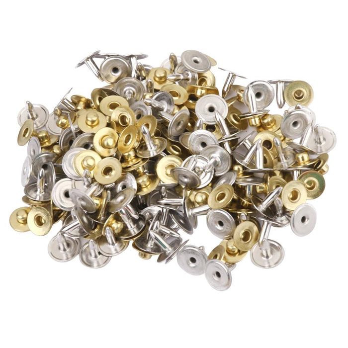 100 Sets Rivets Fasteners Studs Button Sewing Jeans Golden