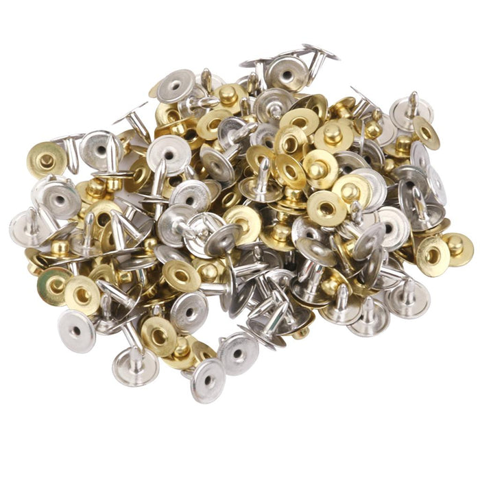 100 Sets Rivets Fasteners Studs Button Sewing Jeans Golden