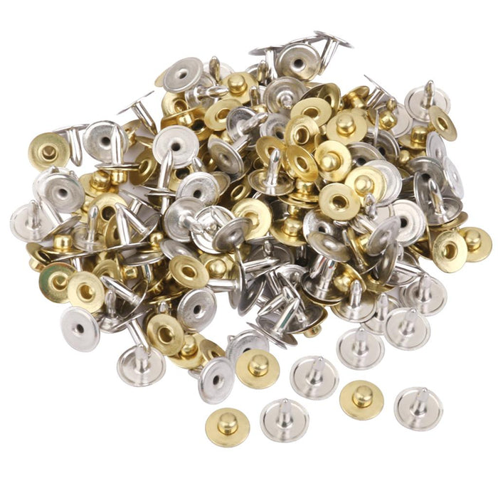 100 Sets Rivets Fasteners Studs Button Sewing Jeans Golden