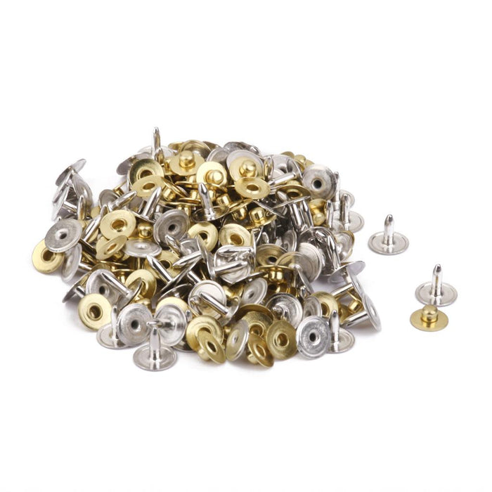 100 Sets Rivets Fasteners Studs Button Sewing Jeans Golden