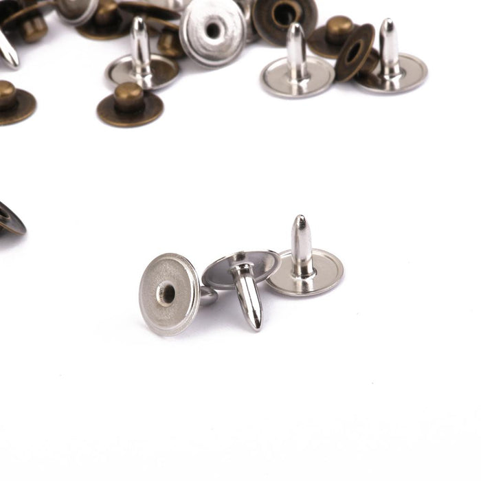 100 Sets Rivets Fasteners Studs Button Sewing Jeans Bronze