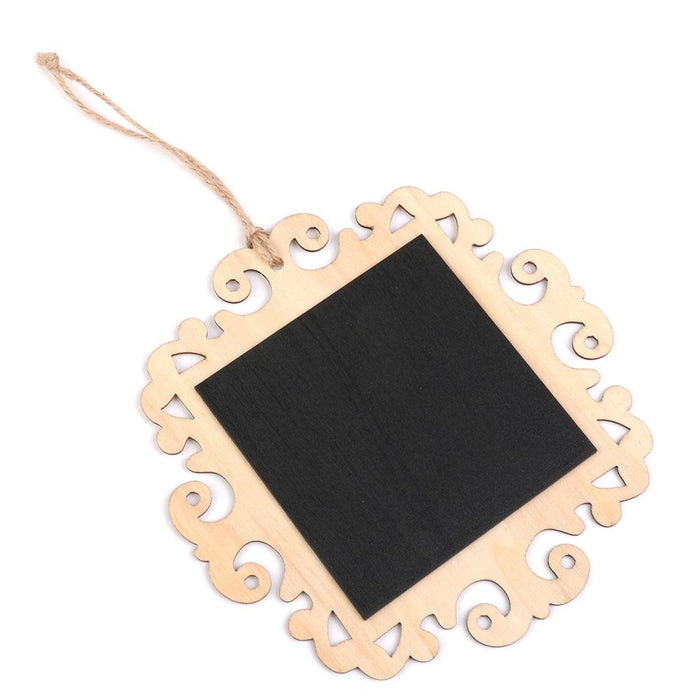 Square Wooden Hanging Blackboard Chalkboard W/Rope for Wedding Home Decor