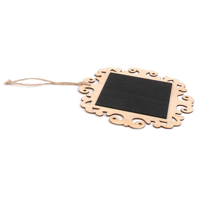 Square Wooden Hanging Blackboard Chalkboard W/Rope for Wedding Home Decor