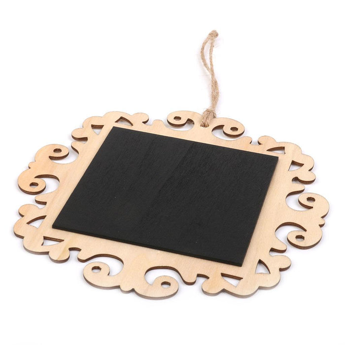 Square Wooden Hanging Blackboard Chalkboard W/Rope for Wedding Home Decor