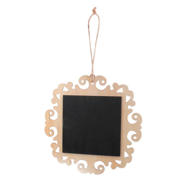 Square Wooden Hanging Blackboard Chalkboard W/Rope for Wedding Home Decor