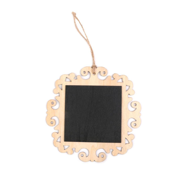 Square Wooden Hanging Blackboard Chalkboard W/Rope for Wedding Home Decor