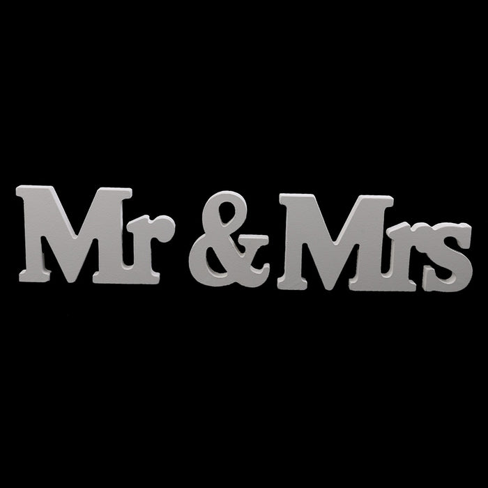 Wooden Mr & Mrs Letters Bridal Wedding Home Decoration Gift White