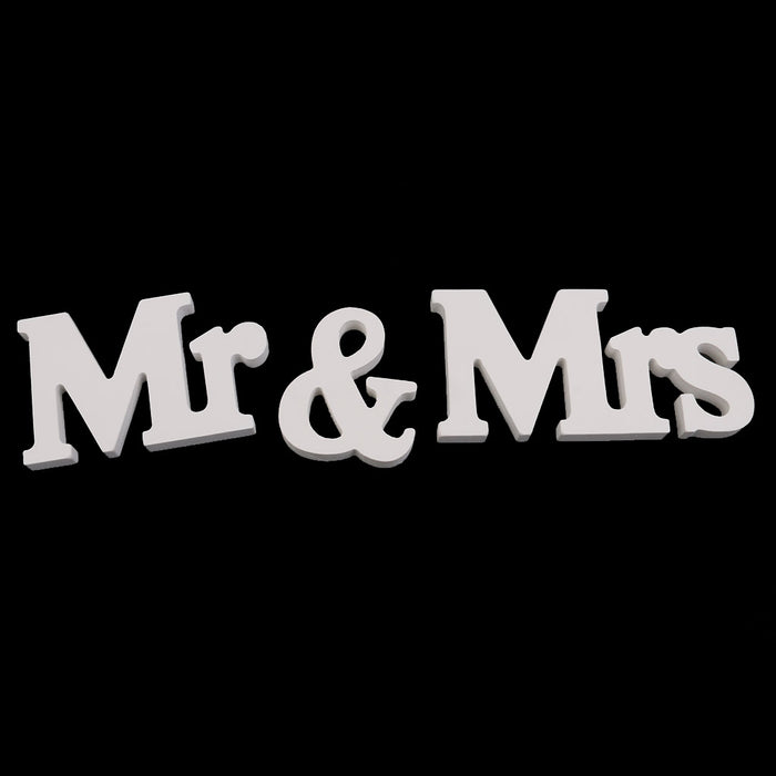 Wooden Mr & Mrs Letters Bridal Wedding Home Decoration Gift White