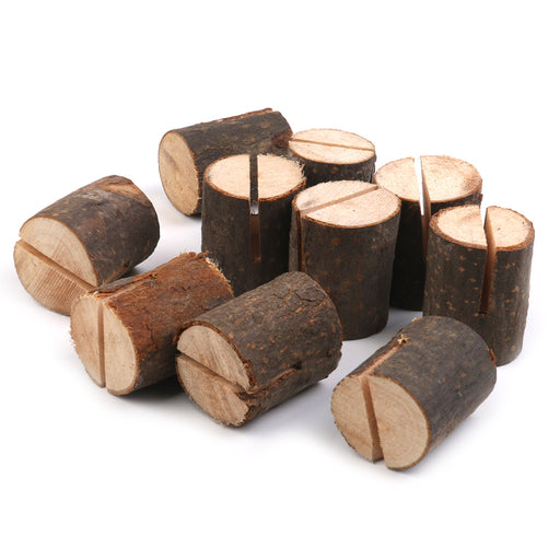 Crofta Mini Wooden Log Place Name Holders Menu Photo Rustic Table Decor Wedding Party Birthday Supplies Pack Of 20PCS