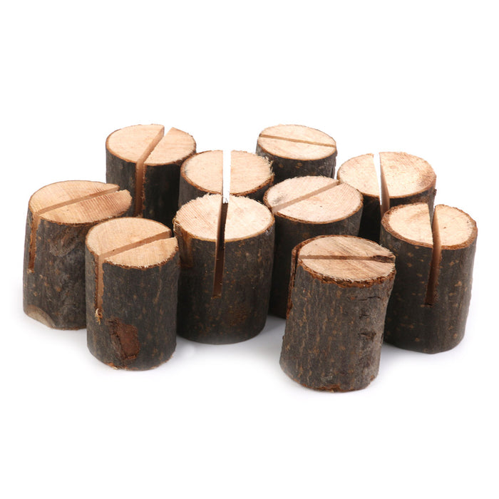 Crofta Mini Wooden Log Place Name Holders Menu Photo Rustic Table Decor Wedding Party Birthday Supplies Pack Of 20PCS