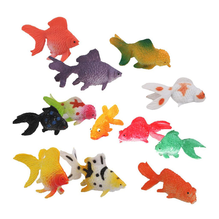 Crofta Plastic Artificial Goldfish Animals Toy Model 12pcs Colorful