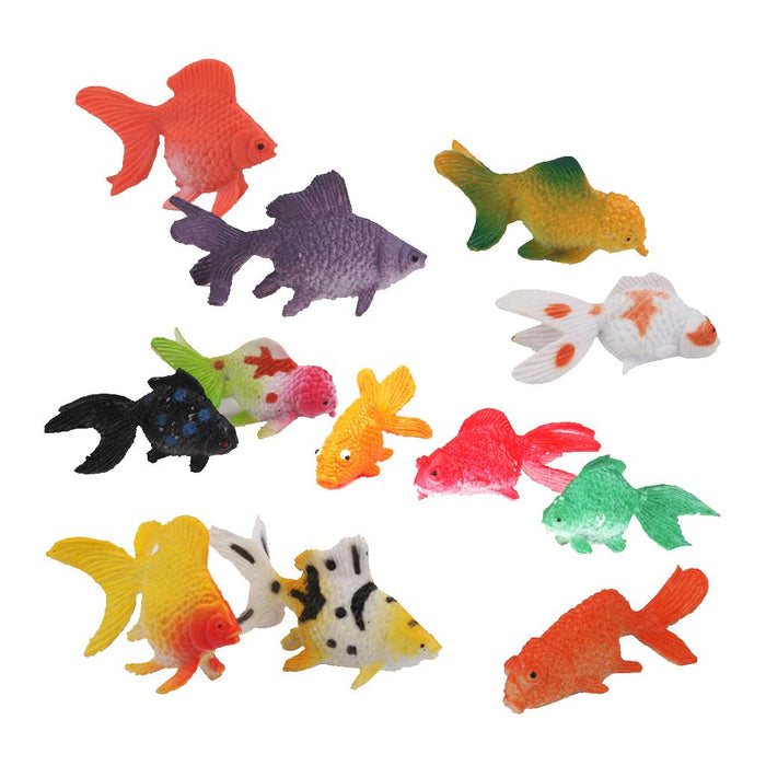 Crofta Plastic Artificial Goldfish Animals Toy Model 12pcs Colorful