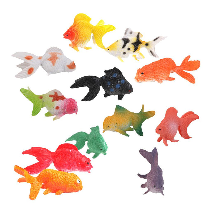 Crofta Plastic Artificial Goldfish Animals Toy Model 12pcs Colorful