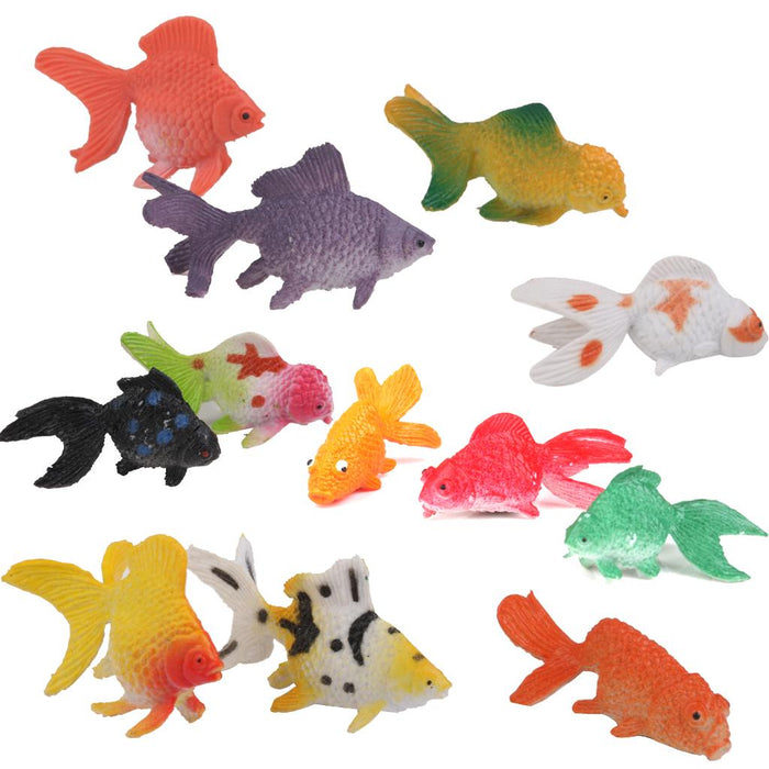 Crofta Plastic Artificial Goldfish Animals Toy Model 12pcs Colorful