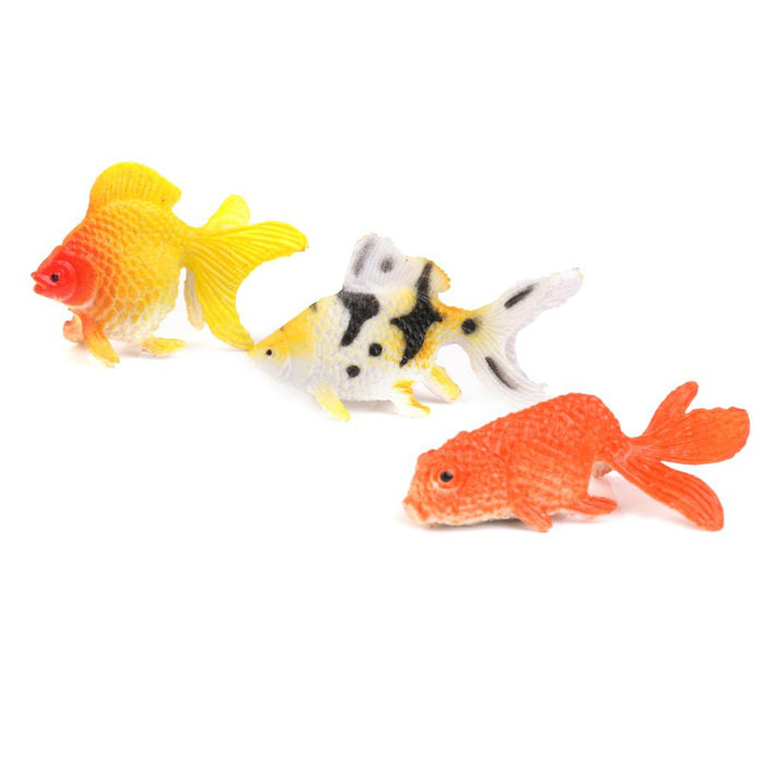 Crofta Plastic Artificial Goldfish Animals Toy Model 12pcs Colorful