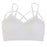 White Cross Strap Hollow Wrapped Chest Short Pad Bra