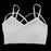 White Cross Strap Hollow Wrapped Chest Short Pad Bra