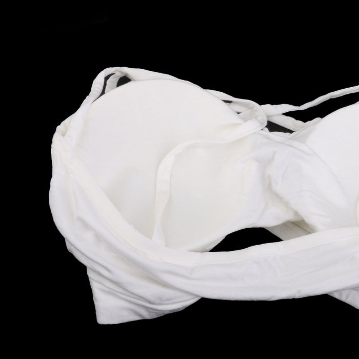 White Cross Strap Hollow Wrapped Chest Short Pad Bra