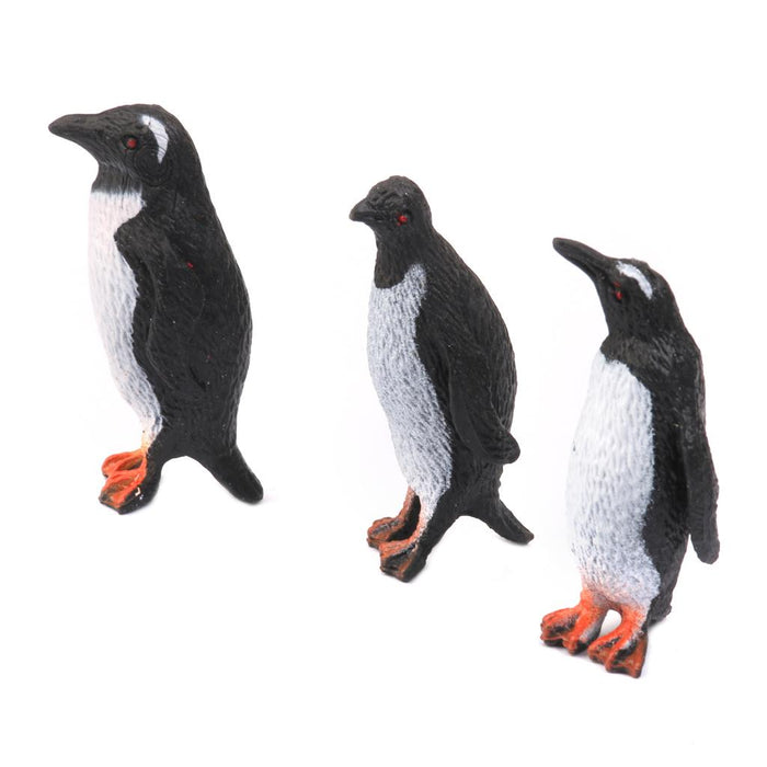 Plastic Penguin Ocean Animal Model Toy Gift 8pcs Black + White