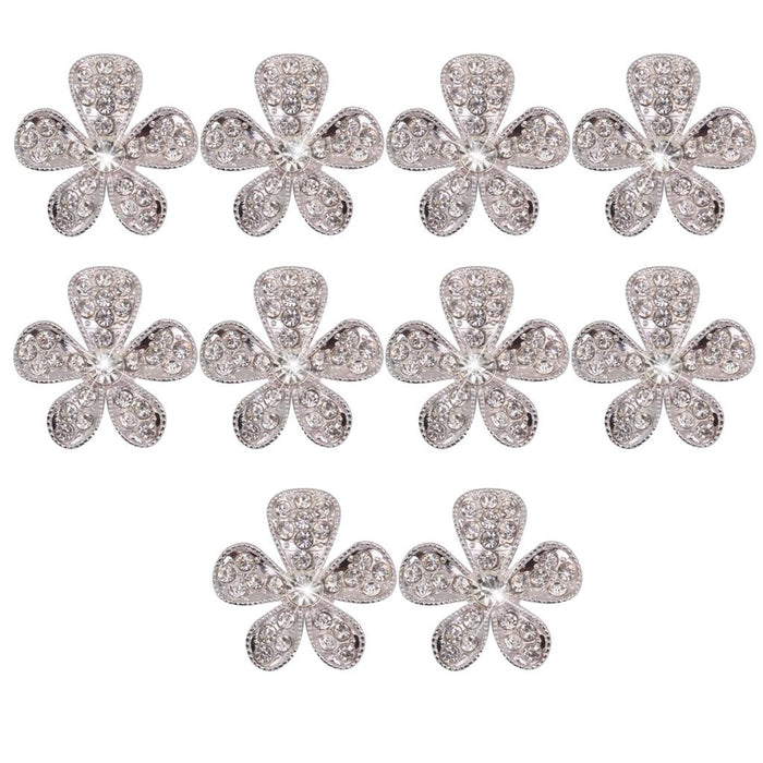 Crofta 50 Pieces Crystal Pearl Buttons Embellishment Wedding Favors Decor Craft DIY