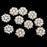 Crofta 50 Pieces Crystal Faux Pearl Flower Button Decoration DIY 28mm