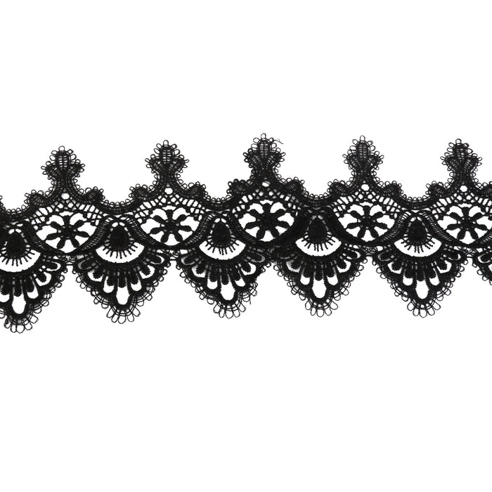 3yd Black Skirt Embroidered Trim Lace Trimming Crafts Sewing DIY Supplies