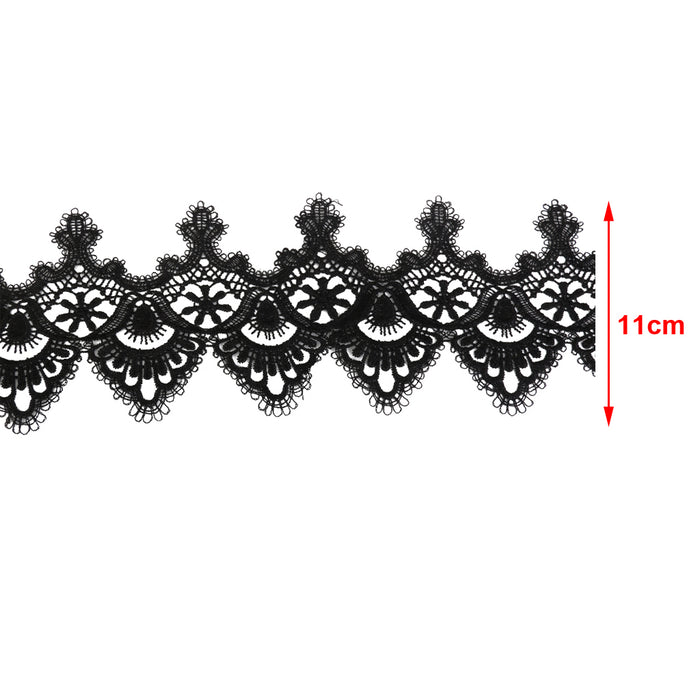 3yd Black Skirt Embroidered Trim Lace Trimming Crafts Sewing DIY Supplies