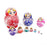 Crofta 10PCS Multi-Color Painted Wooden Girl Russian Nesting Dolls